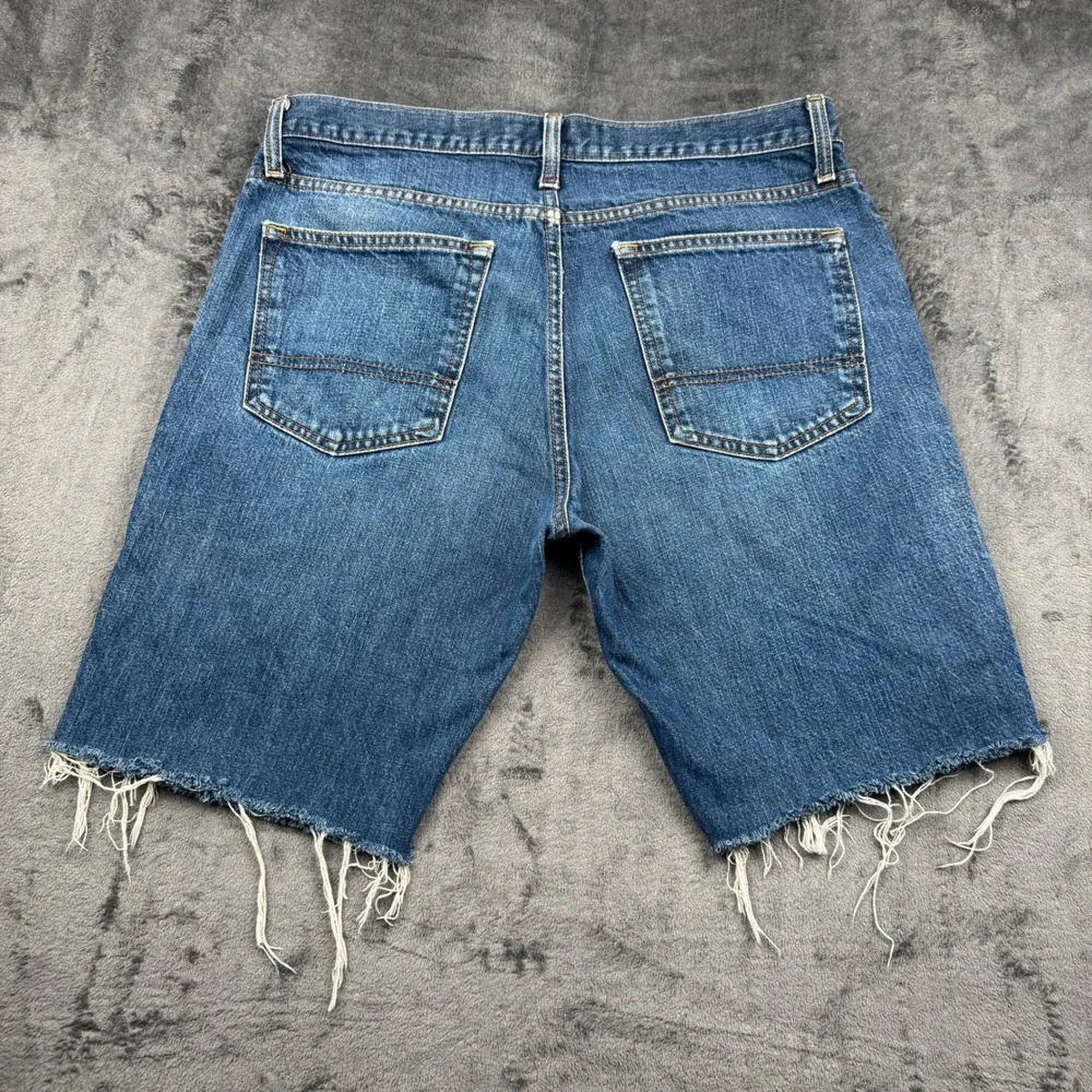 Arizona Jean Co Denim Shorts Mens 34 Raw Hem Cut Off Blue Good